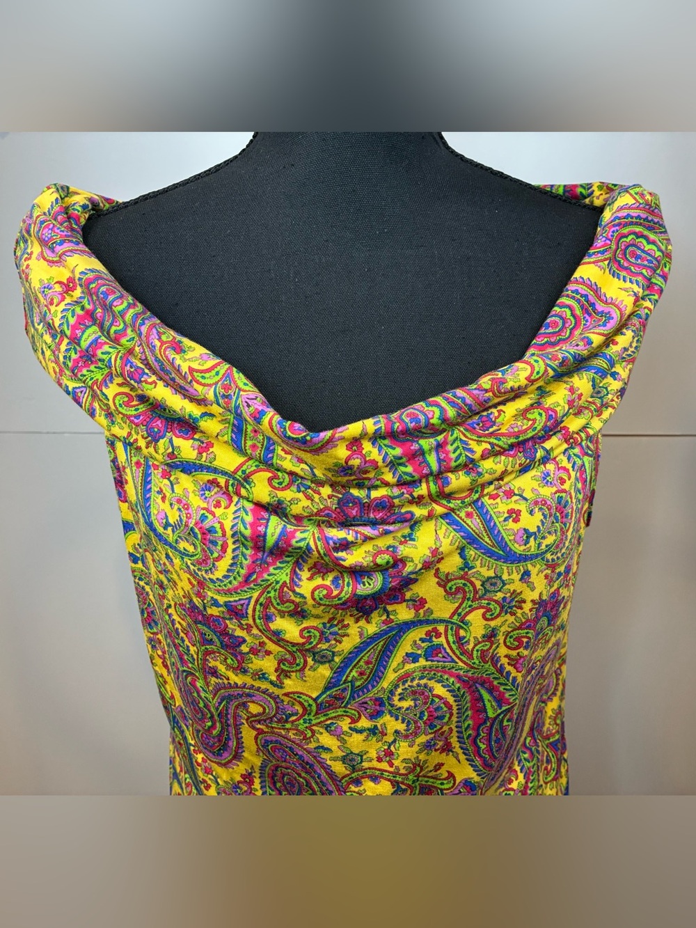 Lauren Ralph Lauren NWT Paisley Cowl Neck On/Off Shoulder Top Size Large - Picture 4 of 7